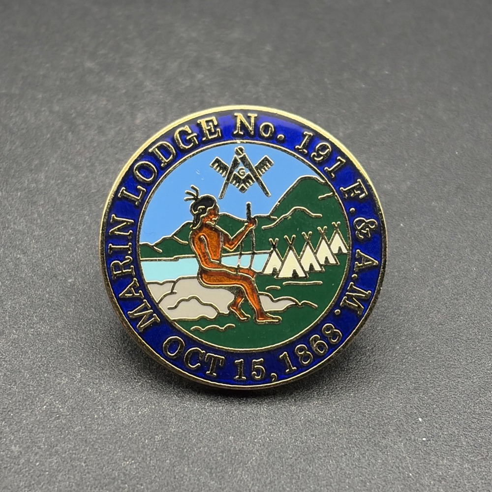 Freemasons Marlin Lodge‎ No 191 Native American Lapel Hat Pin